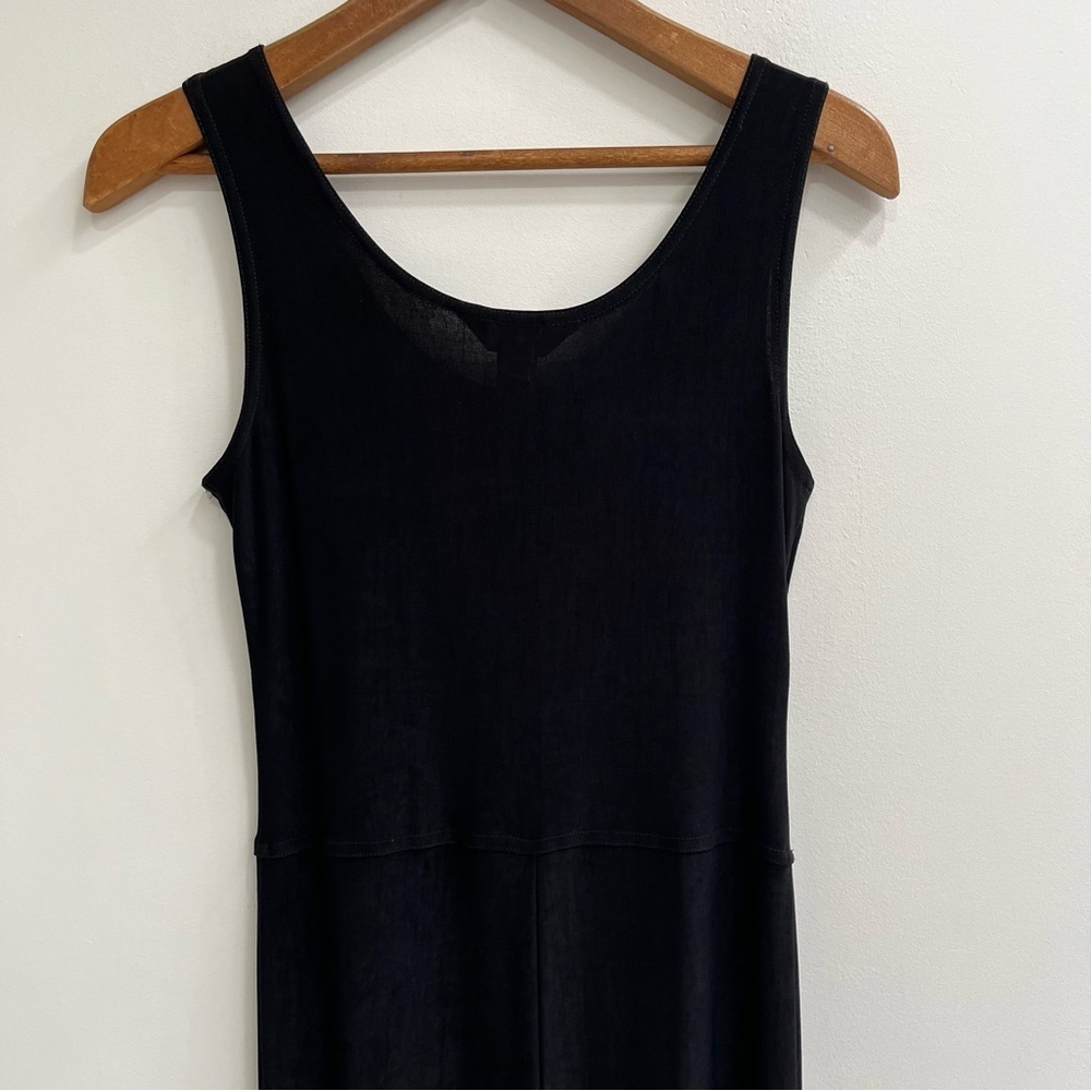 Vintage 90’s Y2K Express Tricot Black Slinky Jumpsuit Flare Leg Catsuit Stretch - Picture 7 of 11